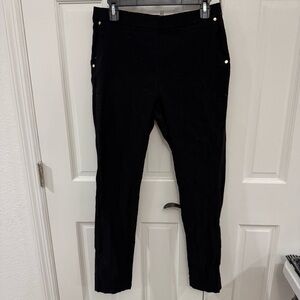 Anne Klein Slim Fit Black Stretch Pants - Size‎ L